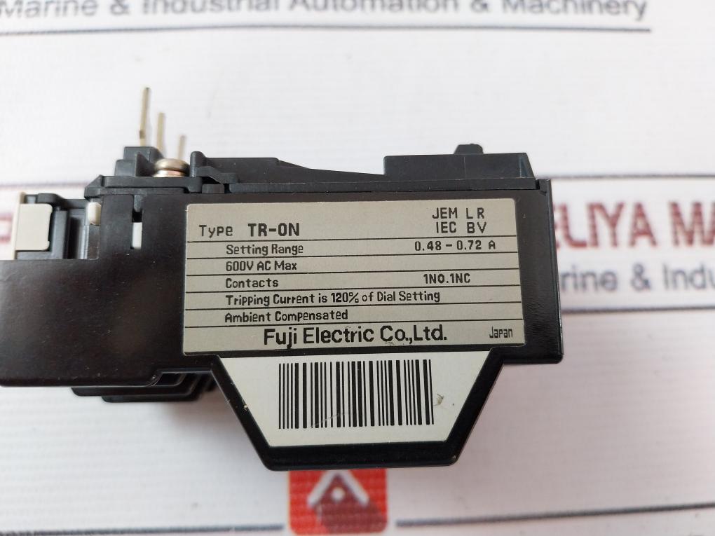 Fuji Electric Tr-0N Overload Relay 0.48-0.72A 600V