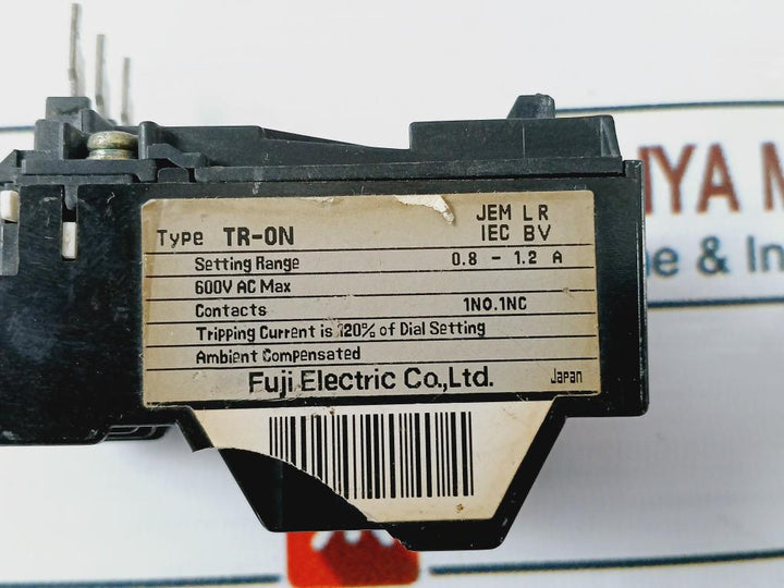 Fuji Electric Tr-0N Thermal Overload Relay 0.8-1.2A