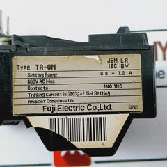 Fuji Electric Tr-0N Thermal Overload Relay 0.8-1.2A