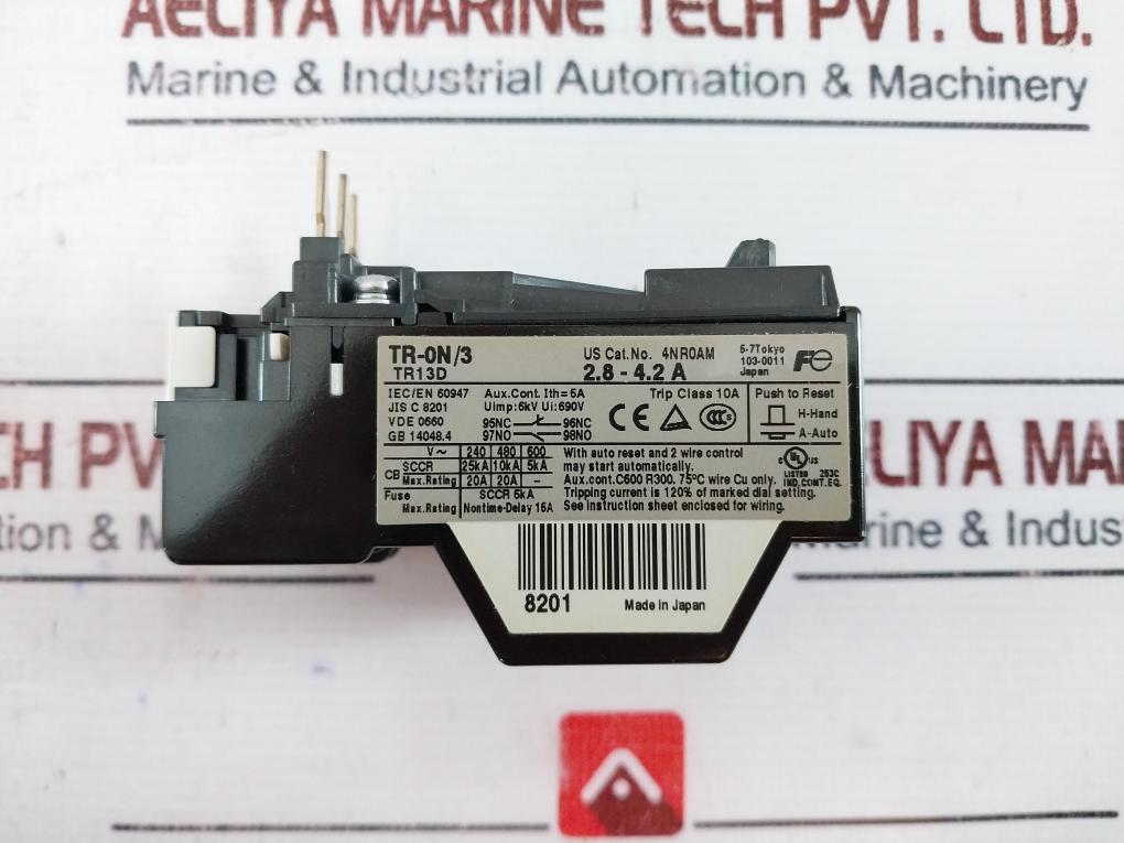 Fuji Electric Tr-0N/3 Thermal Overload Relay 2.8-4.2A 5A 690V 6Kv