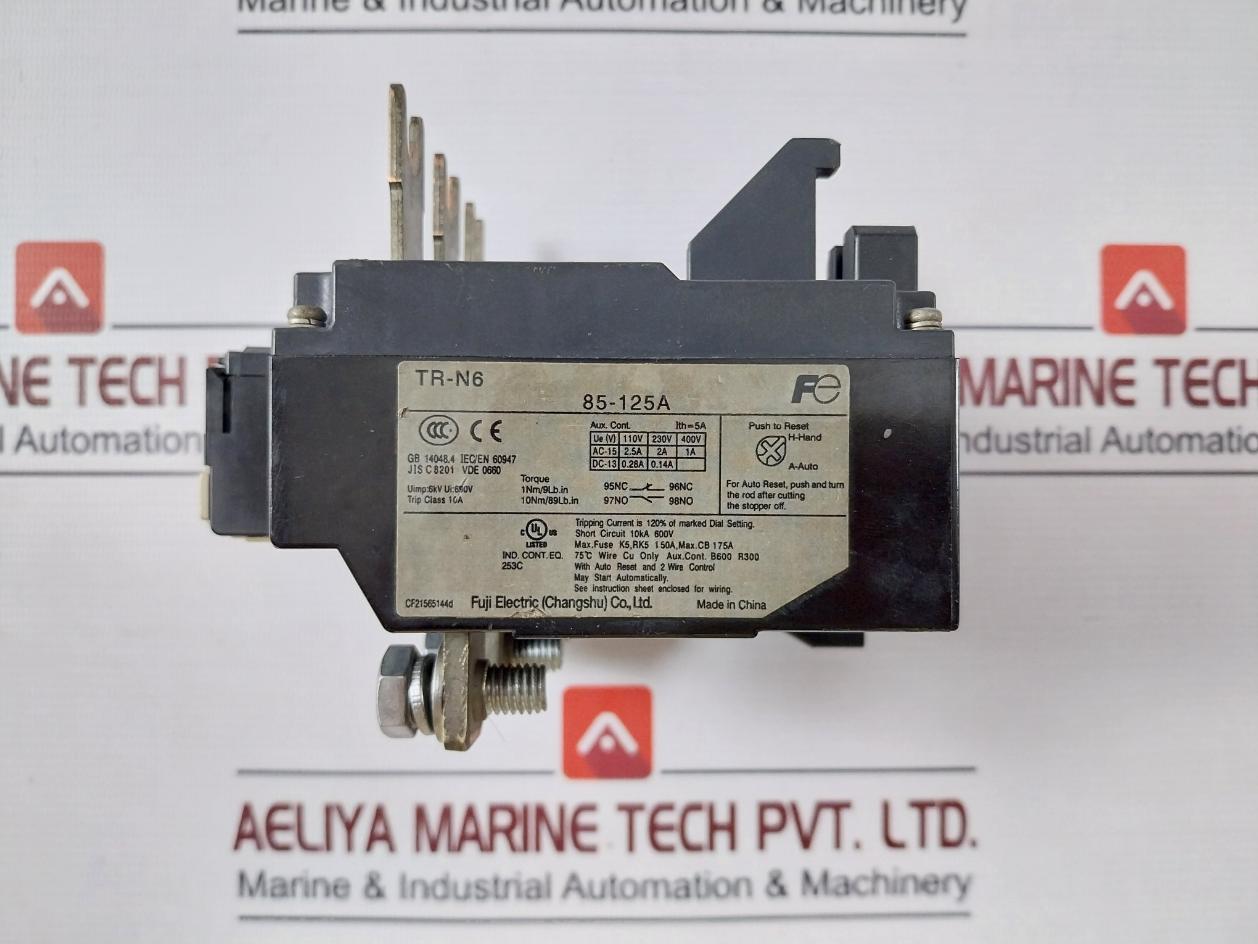 Fuji Electric Tr-n6 Thermal Overload Relay 690V 5A 6Kv 10Ka 600V 85-125A