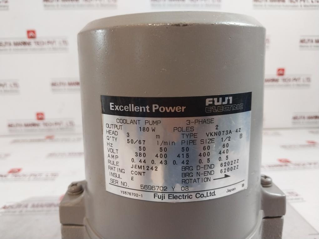 Fuji Electric Vkn073A-4Z Coolant Pump 6202Zz Ys576702-1 6909 180 W