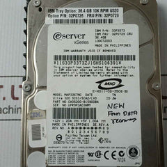 Fujitsu 33P3373 Ibm Ultra 320 Scsi Hard Disk Drive 36.4Gb 10K Rpm 32P0726