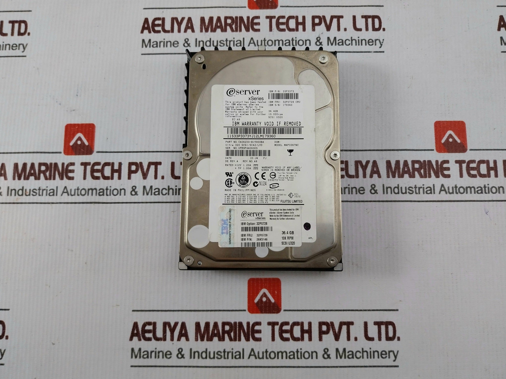 Fujitsu 33p3373 Scsi Ulra320 Hard Disk Drive Map3367nc 36.4gb 10,000 Rpm 12v 1.20a