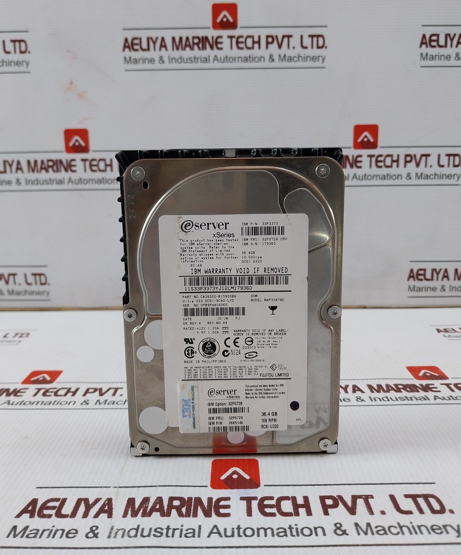 Fujitsu 33p3373 Scsi Ulra320 Hard Disk Drive Map3367nc 36.4gb 10,000 Rpm 12v 1.20a