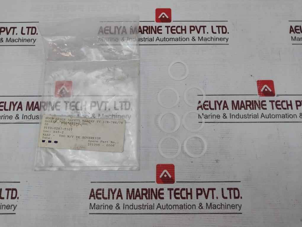 Fukui Seisakusho 34 Safety & Relief Valve M Gasket (Inlet Piece) Kit V7010