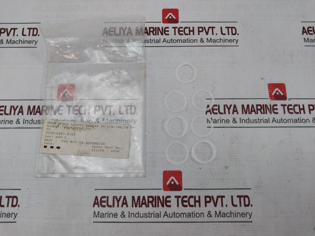 Fukui Seisakusho 34 Safety & Relief Valve M Gasket (Inlet Piece) Kit V7010