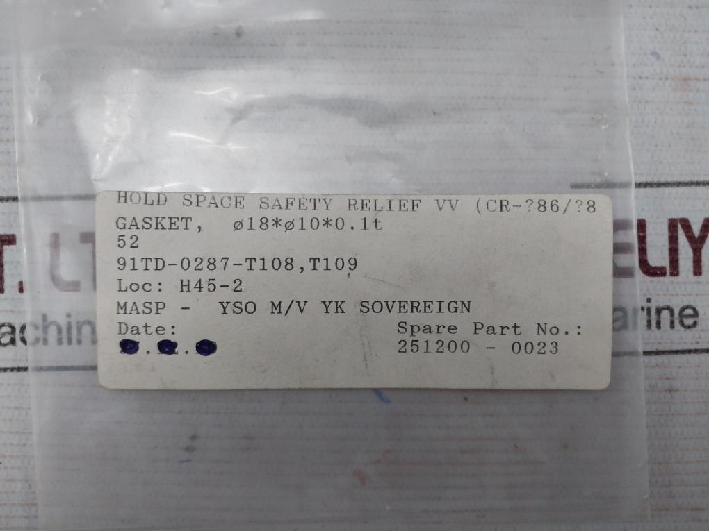 Fukui Seisakusho 34 Safety & Relief Valve M Gasket (Inlet Piece) Kit V7010