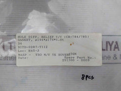 Fukui Seisakusho 34 Safety & Relief Valve M Gasket (Inlet Piece) Kit V7010