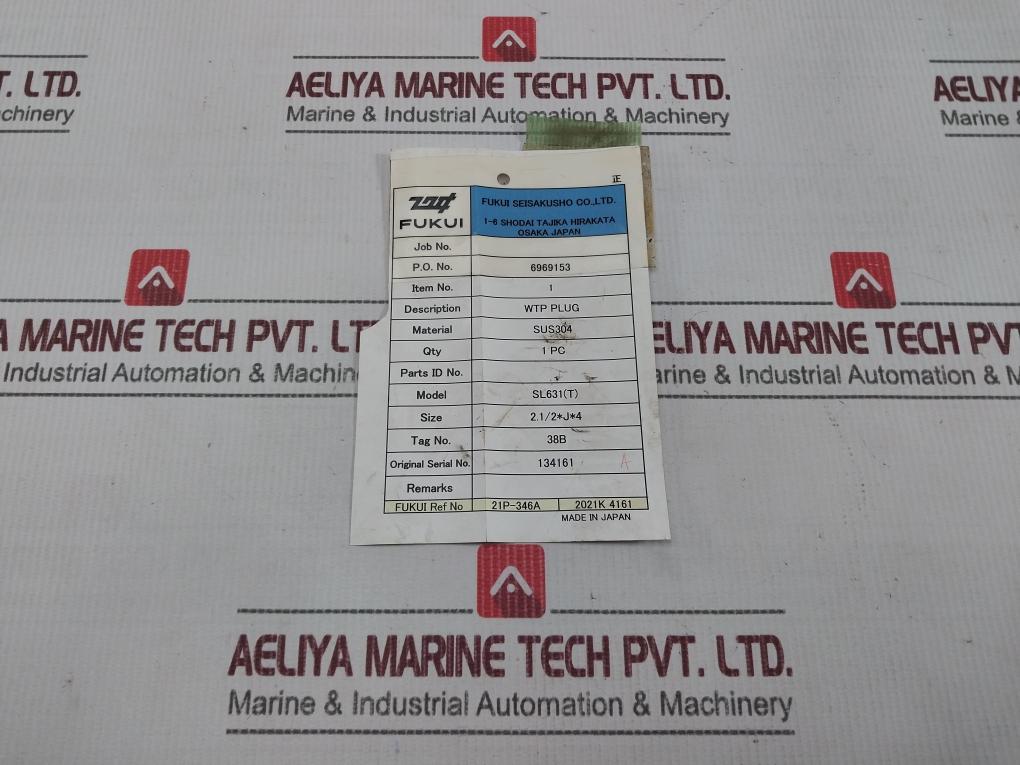 Fukui Seisakusho Sl631(T) Safety Valve Sus304 2½*J*4