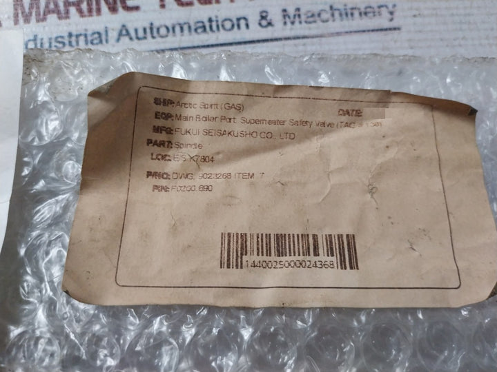 Fukui Seisakusho Sl661-c3(T) Spindle For Main Boiler Part Safety Valve