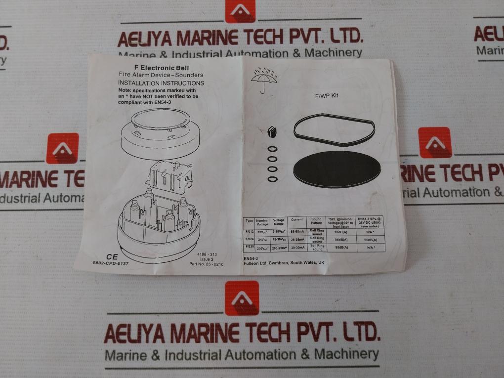 Fulleon Fb/024V/R/Weatherproof Fire Alarm Device-sounder 4094-141 25-35Ma F/024