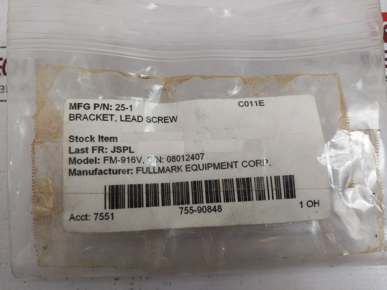 Fullmark Equipment Fm-916V Lead Screw Bracket 25-1