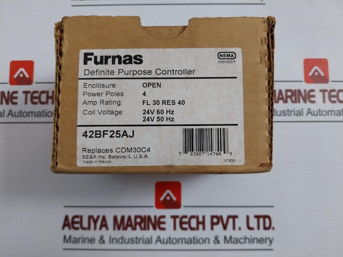 Furnas 42Bf25Aj 4 Pole Definite Purpose Controller 24V 50/60Hz Fl 30A