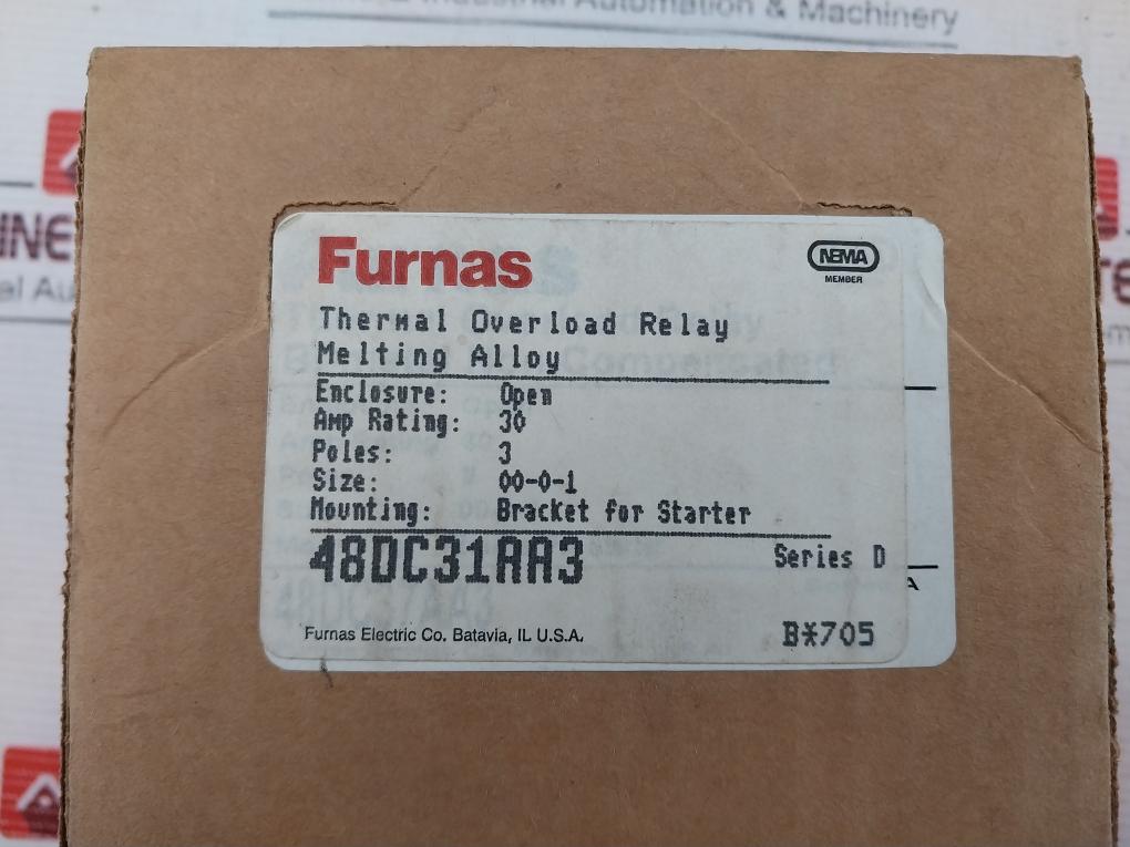 Furnas 48Dc31Aa3 3 Poles Thermal Overload Relay Series C,D