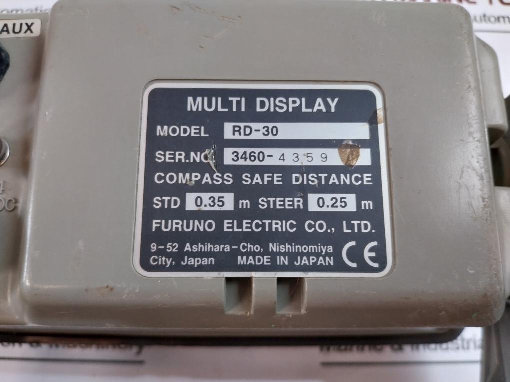 Furuno Rd-30 Data Instrument Repeater Display 12-24 Vdc 200072301