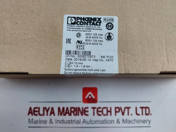Fuse Terminal Block Box Ut 6-hesiled 24 Phoenix Contact (1 Box = 50 Pcs)