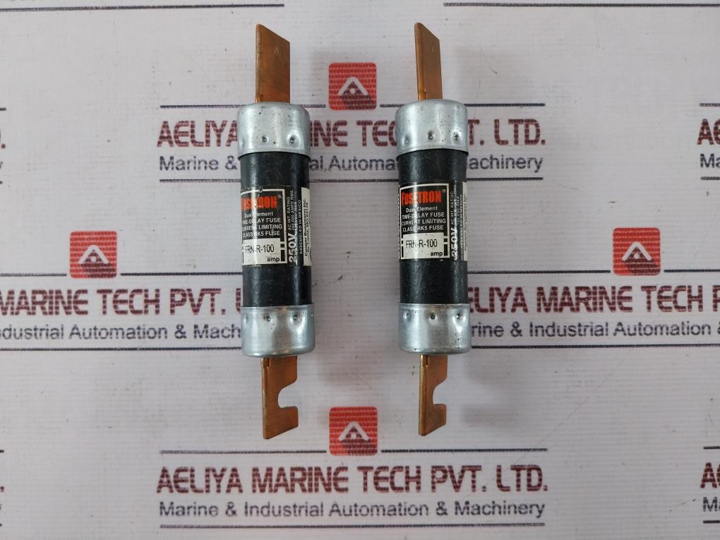 Lot of 2X Fusetron Frn-r-100 Dual-element Time-delay Fuse 250v