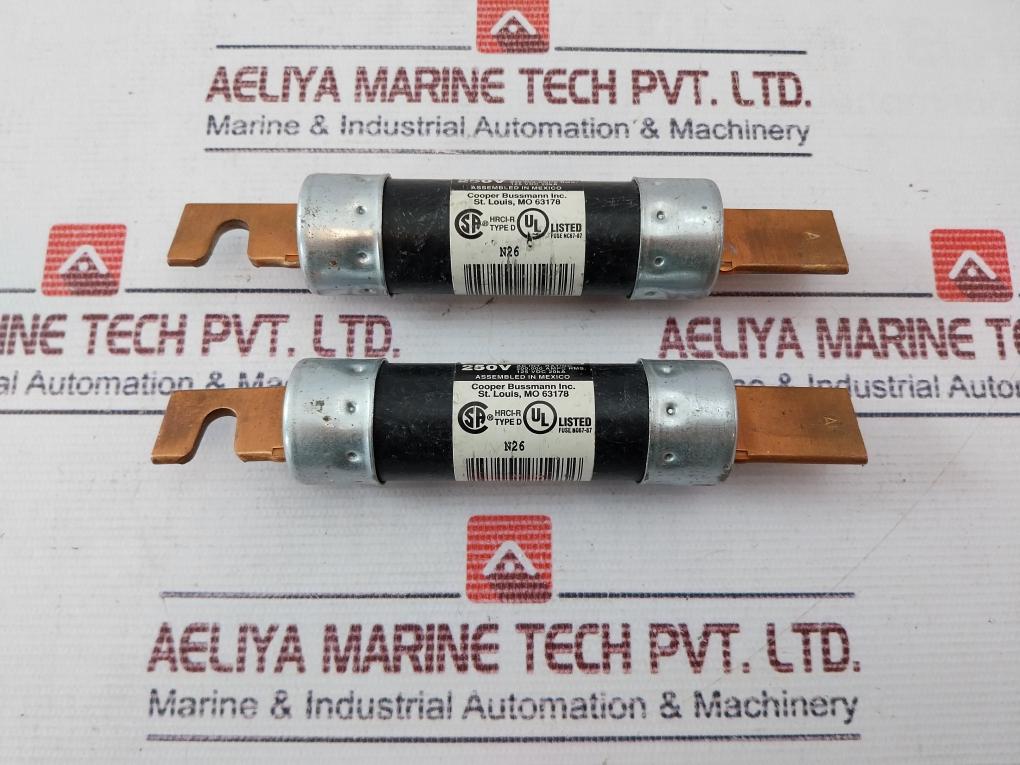 Lot of 2X FUSETRON FRN-R-100 Dual-Element Time-Delay Fuse 250V AC