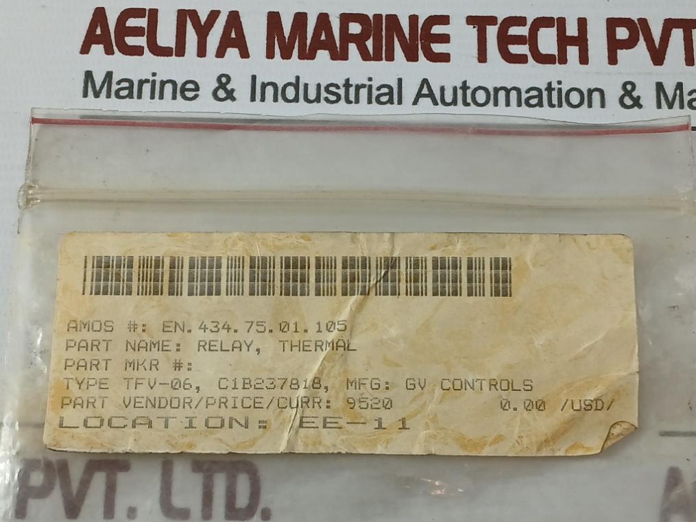 G.V Controls Tfv-06 Thermal Relay