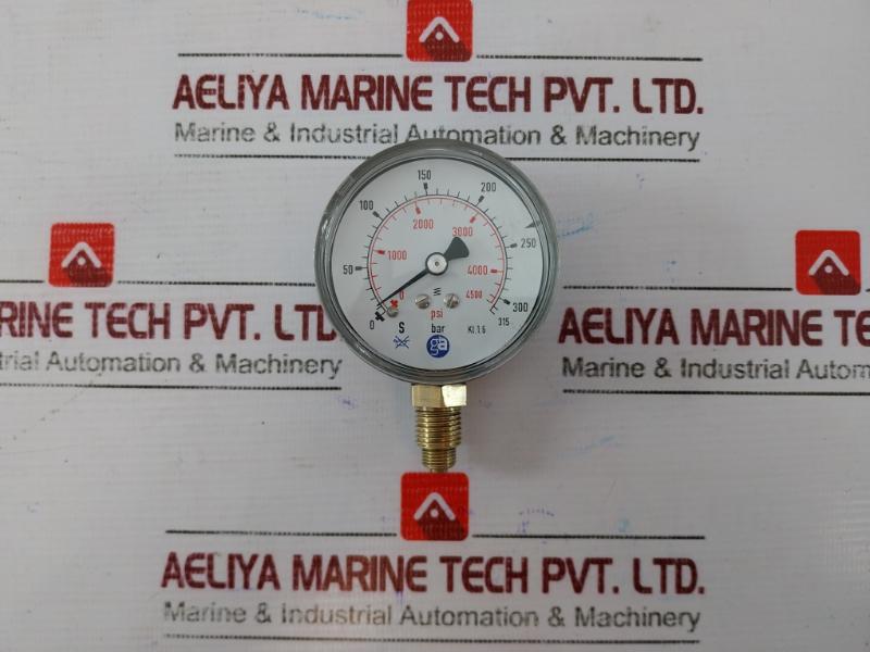 Ga-gassarmatur A/S D 3 Pressure Gauge 0-315 Bar 0-4500 Psi