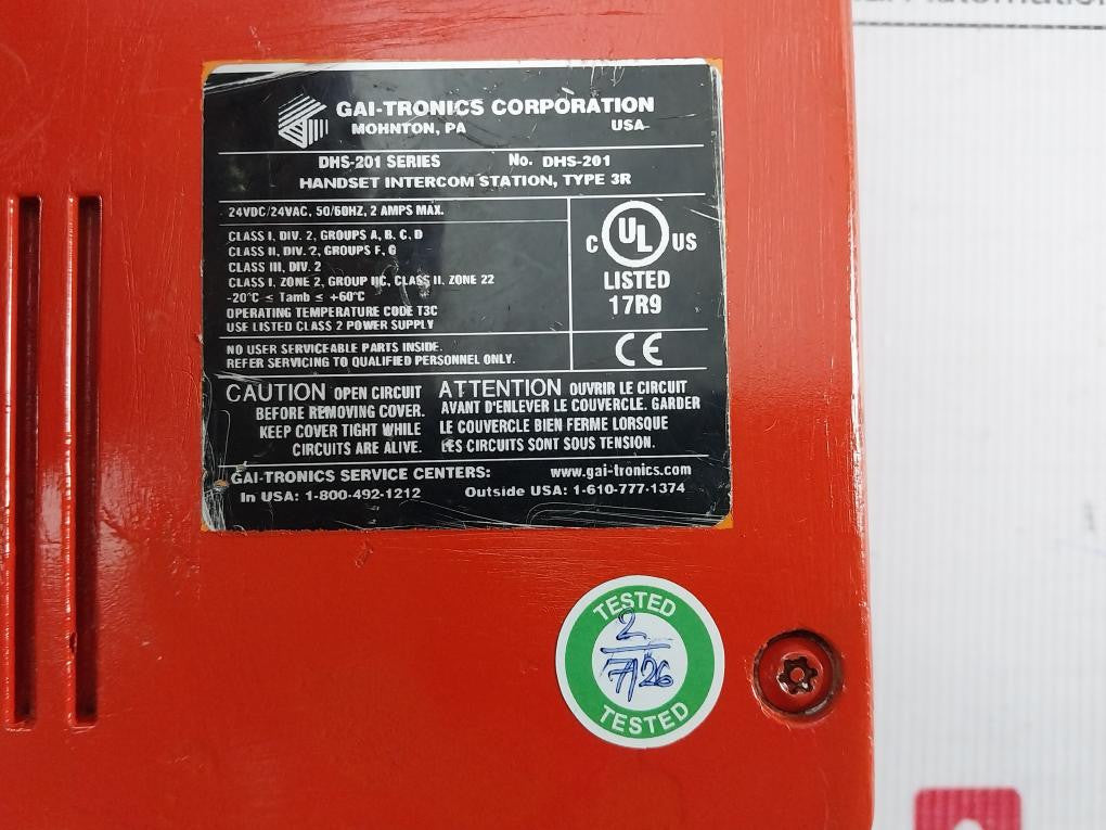 Gai-Tronics-Handset-Intercom-Station-24vdc-50-60hz-Dhs-201-8