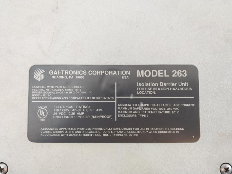 Gai-tronics 263 Isolation Barrier Unit 110/220v
