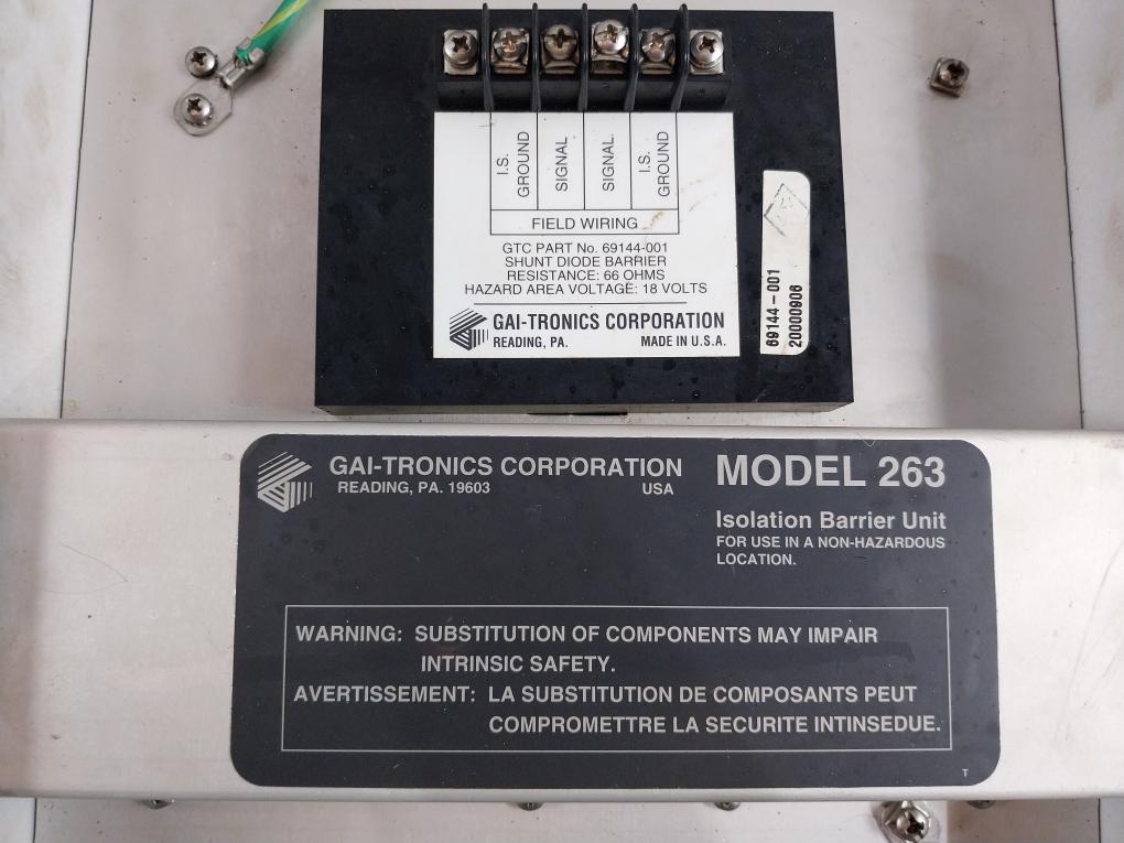 Gai-tronics 263 Isolation Barrier Unit W/ Shunt Diode Barrier 69144-001 110/220V