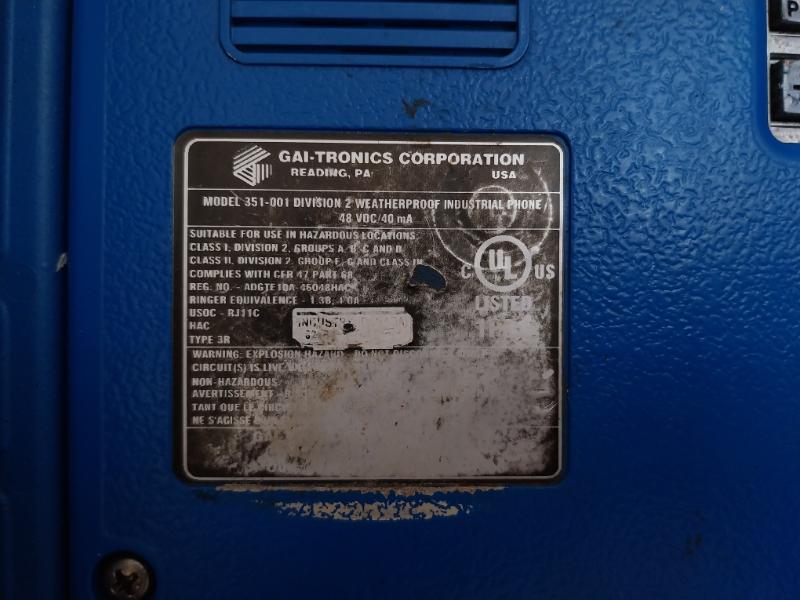 Gai-tronics 351-001 Telephone Module For Hazardous Area 10A-46048Hac 48 Vdc/40Ma