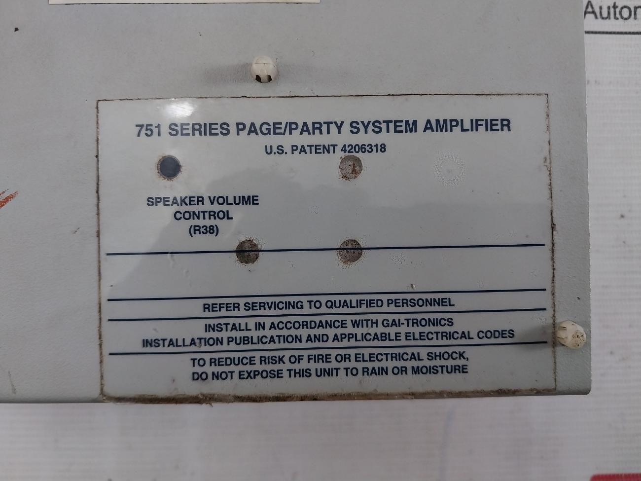 Gai-tronics 751-001 Speaker Amplifier