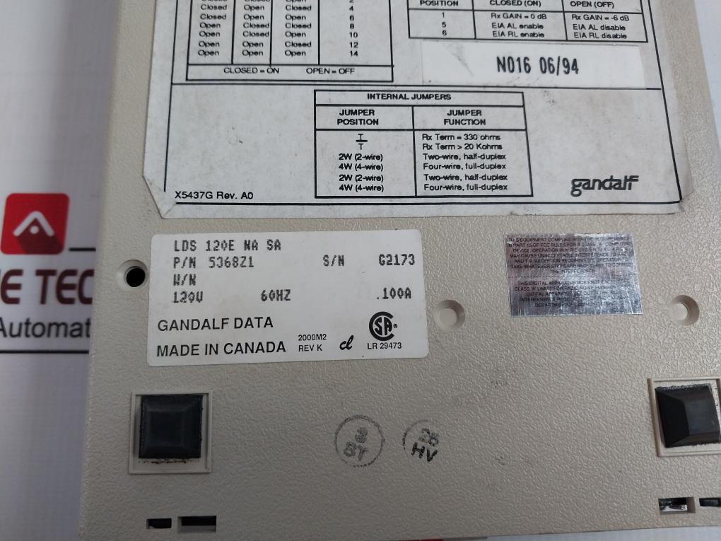 Gandalf Lds 120E Limited Distance Modem 5368Z1 120V 60Hz 100A