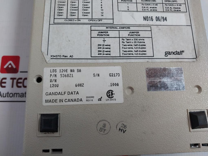 Gandalf Lds 120E Limited Distance Modem 5368Z1 120V 60Hz 100A