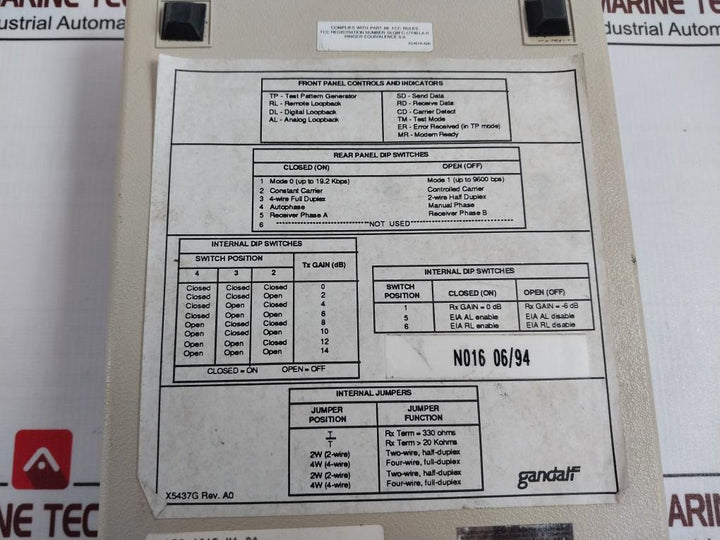 Gandalf Lds 120E Limited Distance Modem 5368Z1 120V 60Hz 100A