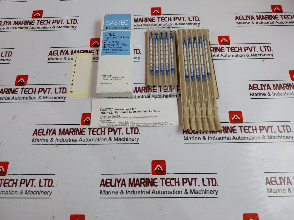 Gastec 4ll Hydrogen Sulphide Detector Tube Measuring Range 0.25-120 Scale Range (2.5)-60 00290
