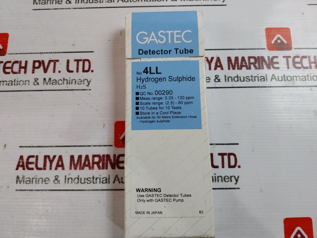 Gastec 4ll Hydrogen Sulphide Detector Tube Measuring Range 0.25-120 Scale Range (2.5)-60 00290