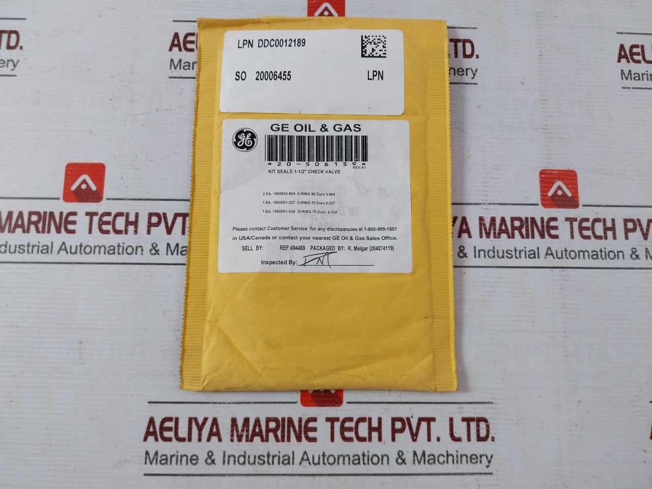 Ge 20-506159 O-ring Seal 90 Duro 1-1/2” Check Valve Kit Ddc0012189