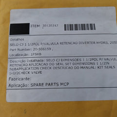 Ge 20-506159 O-ring Seal 90 Duro 1-1/2” Check Valve Kit Ddc0012189