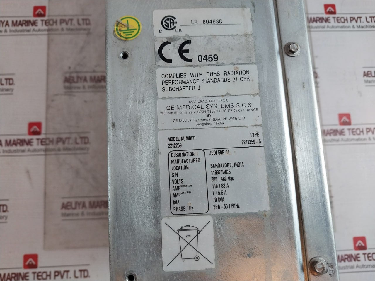 Ge 2212259 Power Supply Transformer Unit 380/480 Vac 3Ph 50/60 Hz 2221722-2