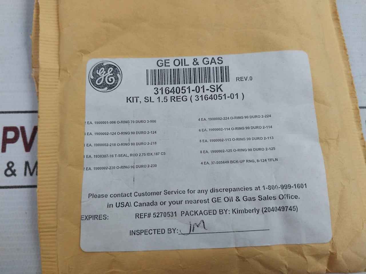 Ge 3164051-01-sk Seal Kit For 1.5 Regulator Lpn Ddc0065213 Ss007