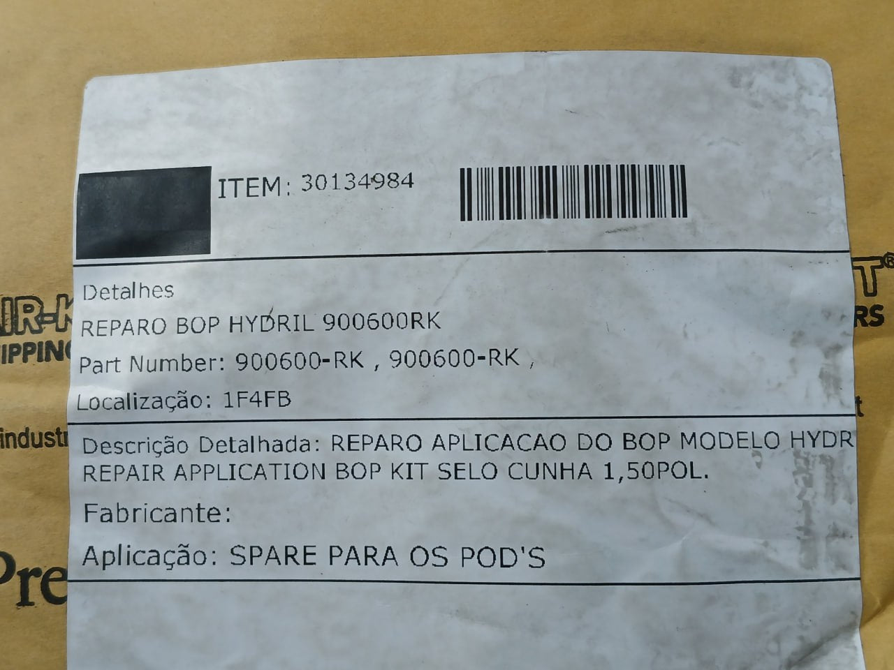 Ge 900600-rk Repair Application Bop Kit – Wedge Seal 1.50 Pol Rev: Nc