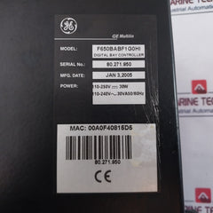 Ge F650Babf1G0Hi F650 Digital Bay Controller 10-250V 30W 50/60Hz