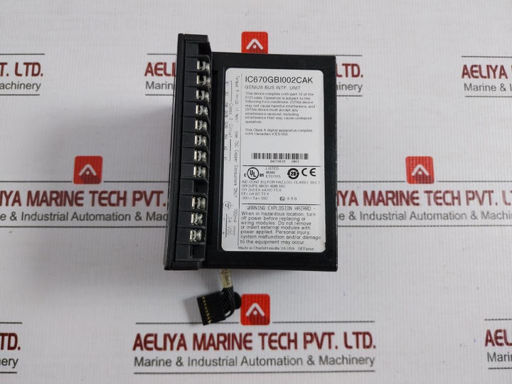 Ge Fanuc Bus Interface Unit 24Vdc 700Ma Ic670Gbi002Cak
