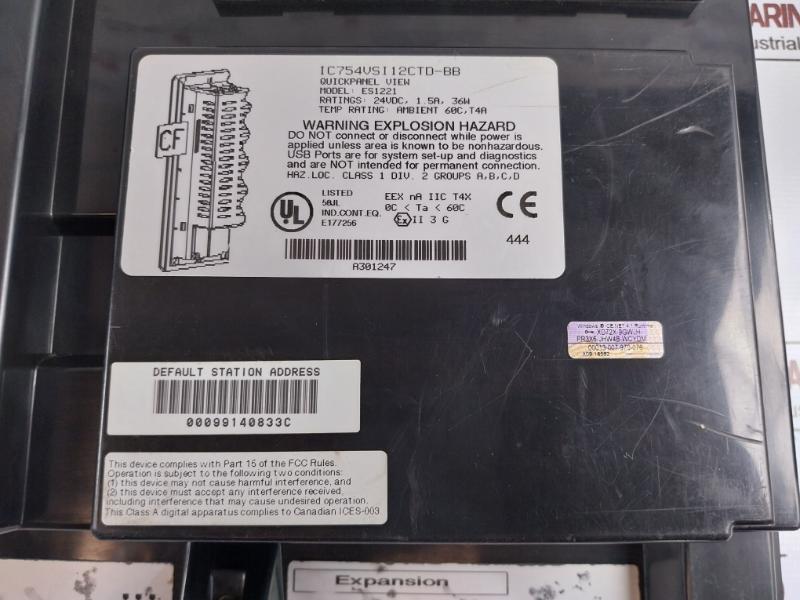 Ge Fanuc Es1221 Ic754vsi 12ctd-bb Quickpanel Operator Interface