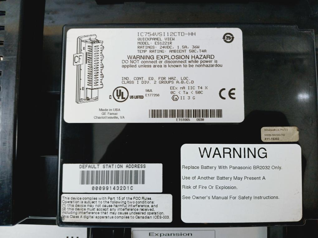 GE Fanuc IC754VSI12CTD-HH Quick Panel View Operator Interface 24VDC 1.5A 36W