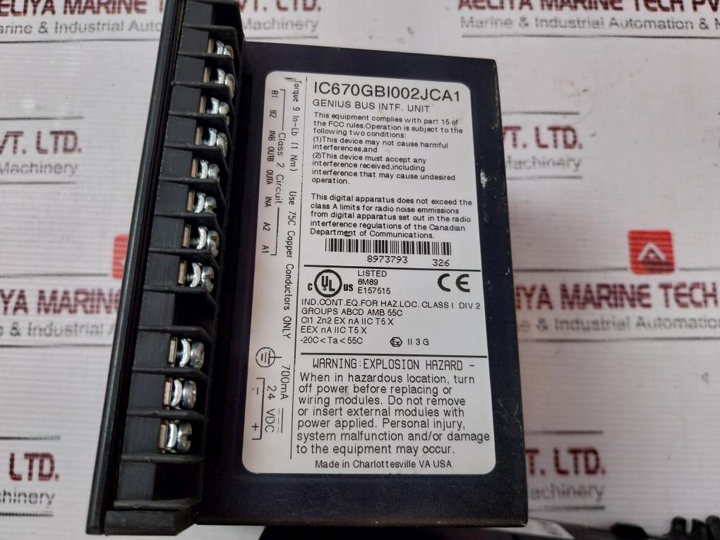 Ge Fanuc Field Control Ic670Gbi002Jca1 Bus Interface Unit 50-60Hz