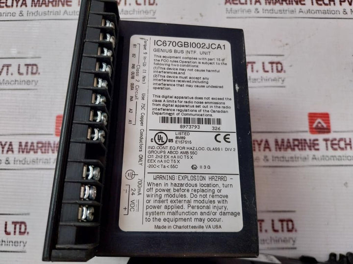 Ge Fanuc Field Control Ic670Gbi002Jca1 Bus Interface Unit 50-60Hz