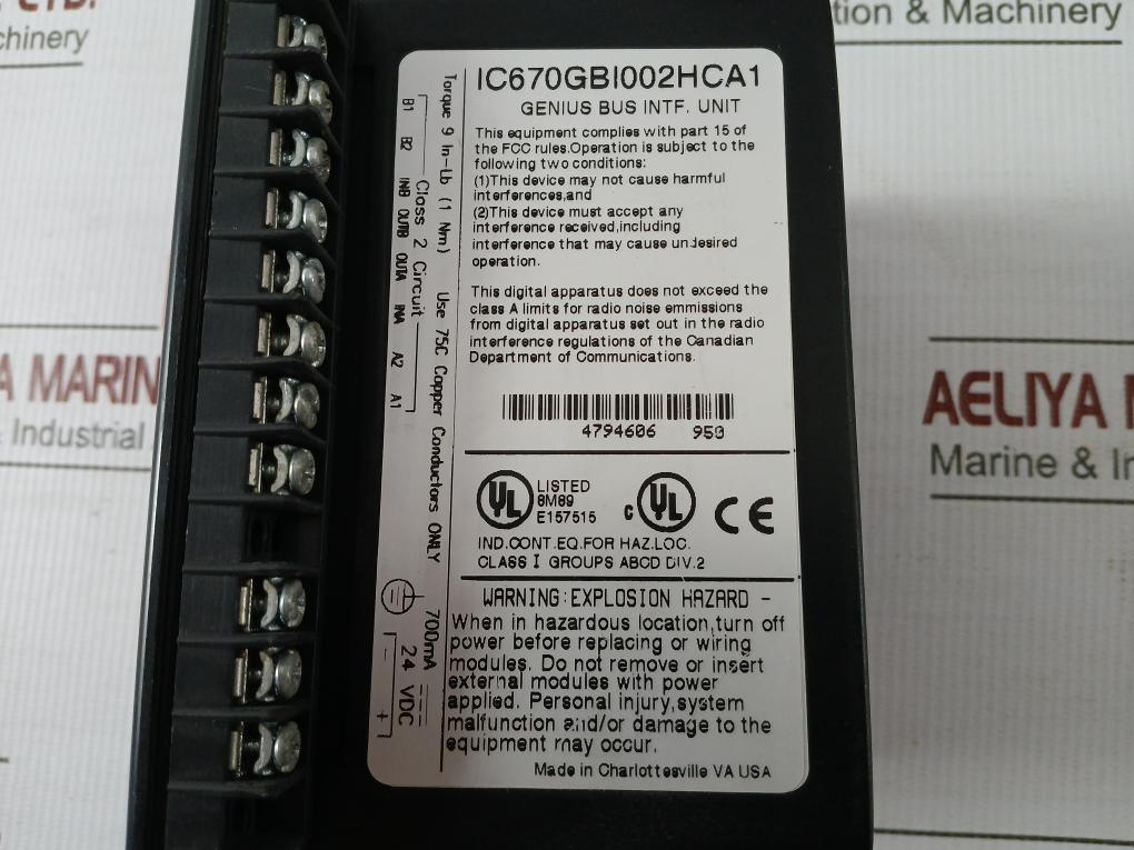 Ge Fanuc Genius Bus Interface Unit Ic670Gbi002Hca1 24 Vdc