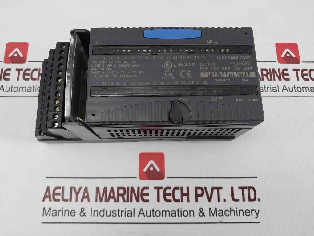 Ge Fanuc Ic200mdl750e Output Module 12/24 Vdc/22-14awg