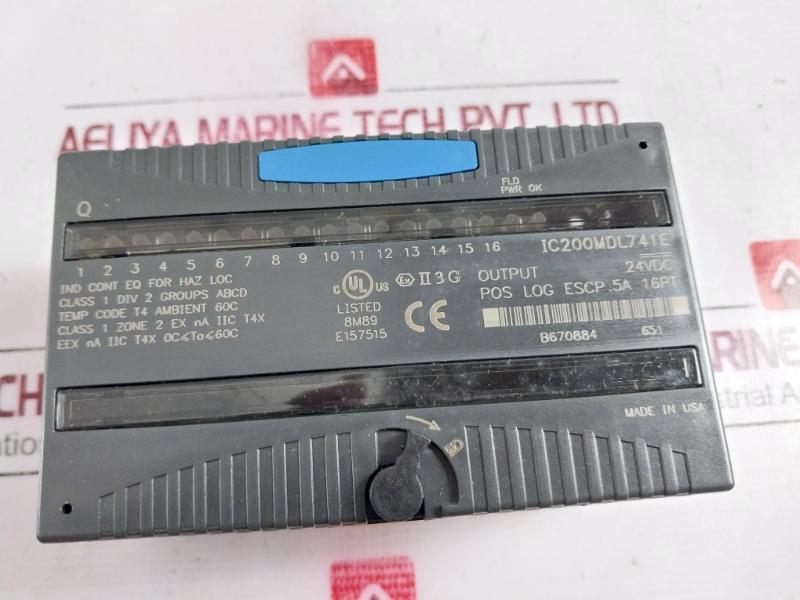 Ge Fanuc Ic200mdl741e Output Module 24vdc 16pt 0.5a