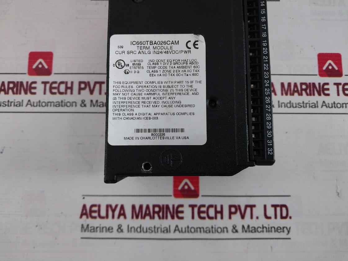 Ge Fanuc Ic660Bba026 Analog Input Block Module 24Vdc 25Ma Pn-540005 Ea5-65 60C